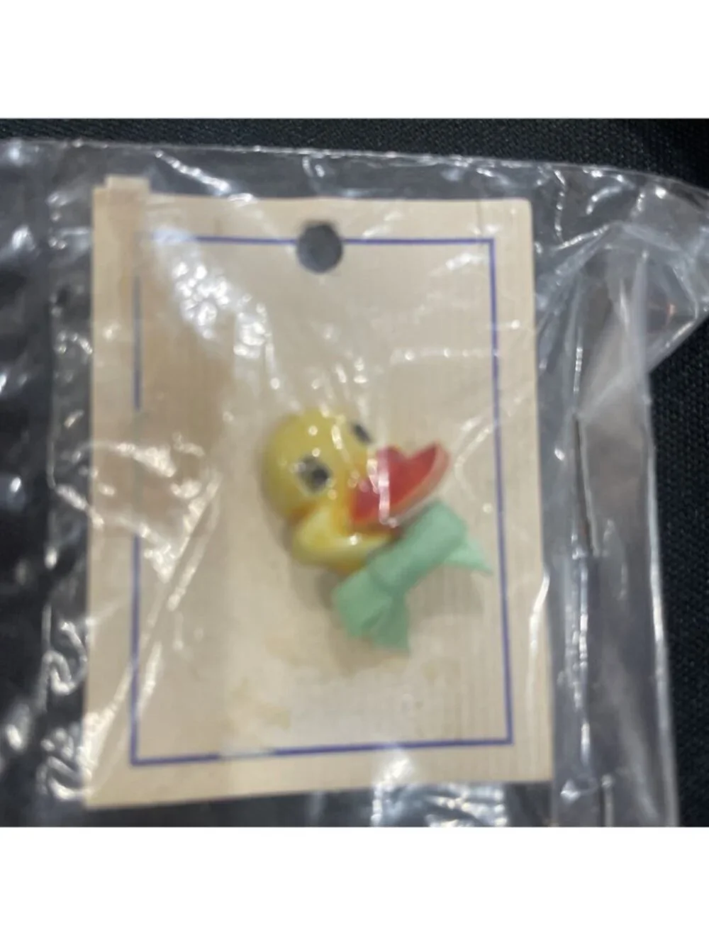 Duck Pin Vintage Easter Yellow Duck Children's Pin Rubber Duckie